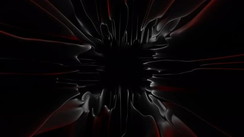 Abstract Dark Red Metallic Tunnel Loop Animation Dark Background