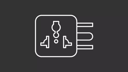 Animiertes weißes Liniensymbol für den Socketadapter