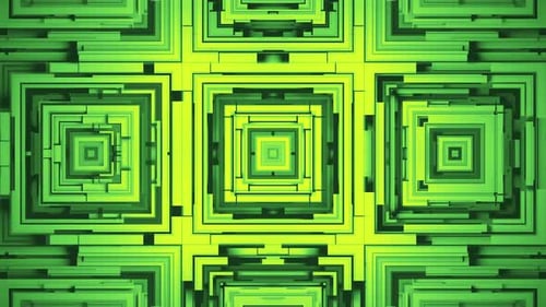 Squares - Green Abstract Geometric Pattern