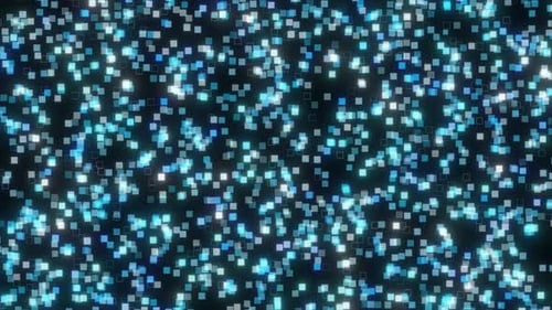 Abstract Digital Glowing Square Box Animation, Digital Square Shape Moving On Black Background