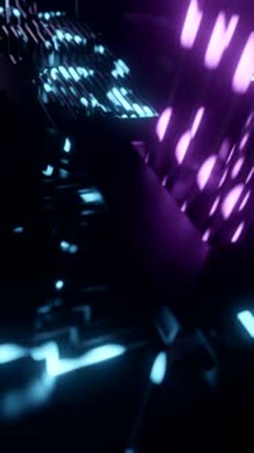 Abstract Neon Glowing Lines Futuristic Loop Background