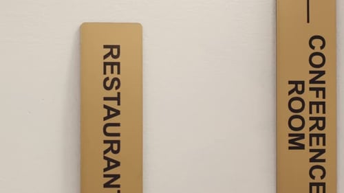 Vertical Video Close Up of Amenities Directions Plaques