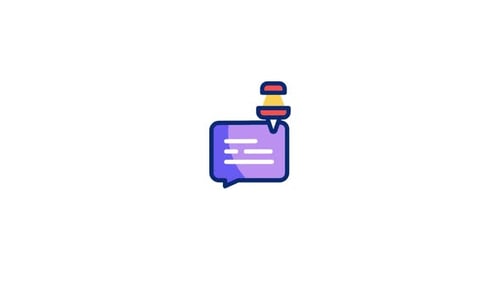Animated Pinned Message Icon for Notifications and Communication