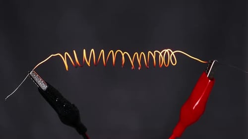 Coiled Wire Heating Up with Electricity
