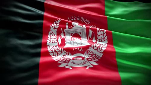 Waving Afghanistan Flag With Realistic Fabric Texture