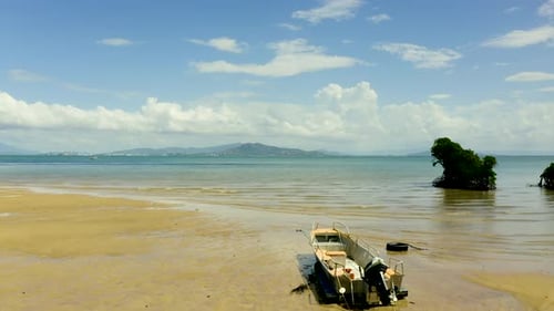 Drone footage - launching from Magnetic Island towards Townsville, Queensland Australia