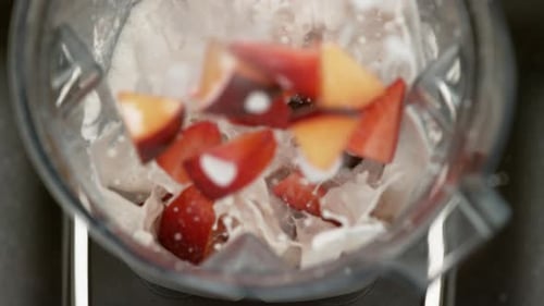 Fruit Smoothie Preparation with Fresh Berries