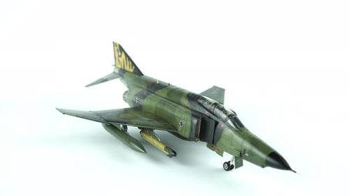 Model of Military Jet on White Background