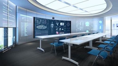 Futuristic Medical Data Holographic Interface Display Animation