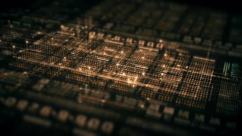 Futuristic Digital Coding Graphics Display