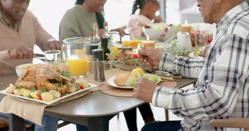 Family Enjoying Festive Meal at Home