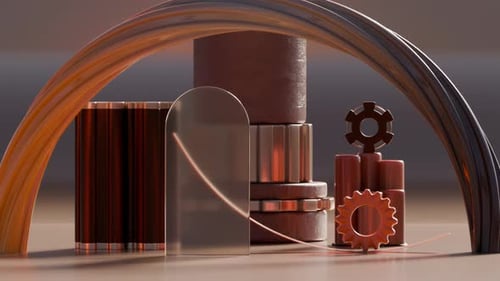 Fondo geométrico de bucle de renderizado 3D