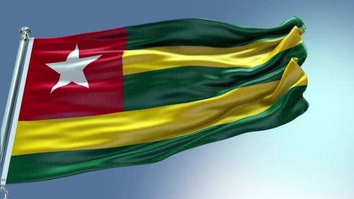 Togo National Flag Waving In Realistic Animation