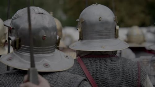 Roman Soldiers with Armor and Spears