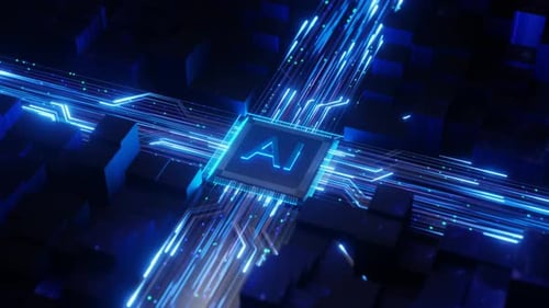 AI and Technology With Futuristic Digital Interface