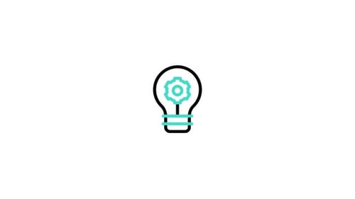 Flat Design Lightbulb Idea Gear Animation