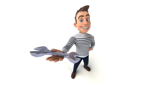 Homem divertido de desenho animado 3D com canal alfa