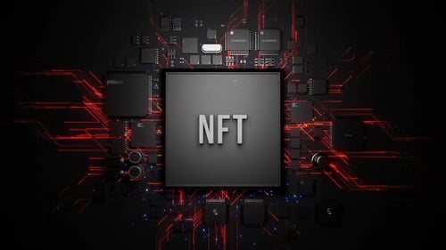 en-tête « NFT » sur le CPU. avec beaucoup de trafic Électronique provenant du centre de la composition