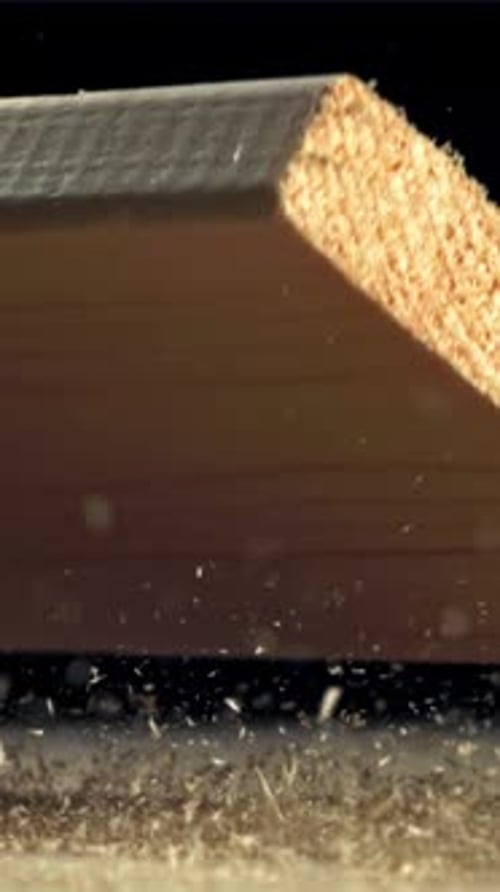 The Planks Fall on the Carpenter's Table Filmed on a Highspeed Camera at 1000 Fps
