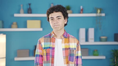 Teen Demonstrating Expressions Indoors
