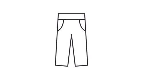 Animated Line Art Pants Outline with Pockets Appearing