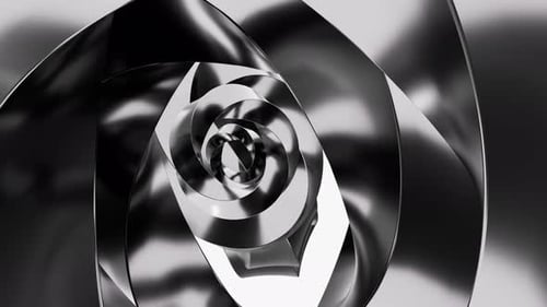 Abstract Metallic Spiral Tunnel Seamless Loop Background