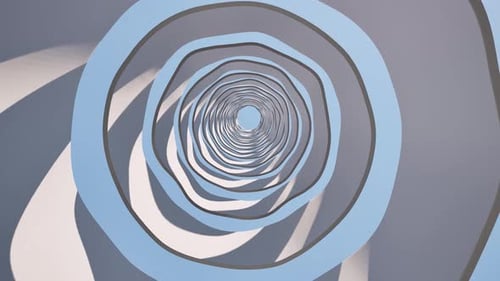 Architecture Circle Round Tunnel in Blue Clear Sky