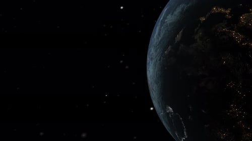Rotating Planet Earth View from Outer Space