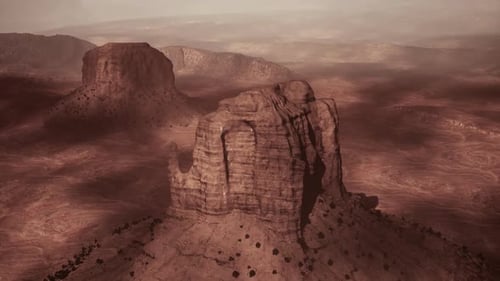 Rocky Mountain Landscape at Dusk with Sandstone Formations