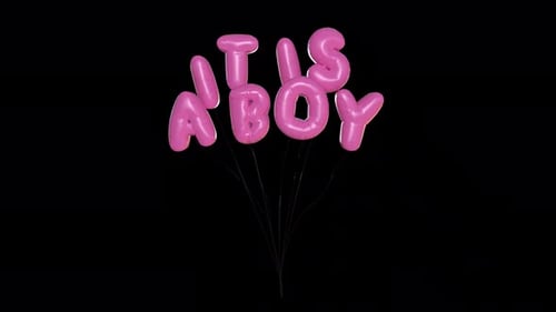 Pink Inflatable 'It Is a Boy' Gender Reveal Balloon Animation