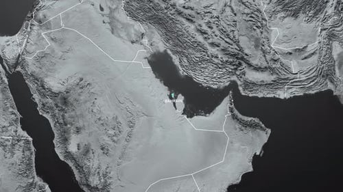 Bahrain Country Highlight on Digital World Map