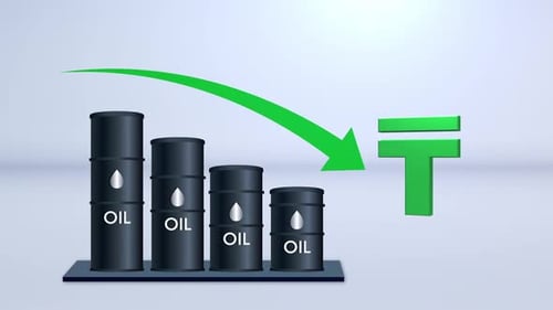 Oil Prices Decrease With Tenge Symbol V2