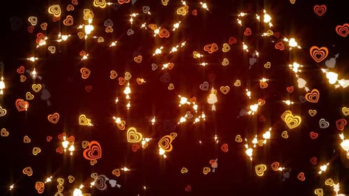 Romantic Sparkling Hearts and Arrows Animated Background