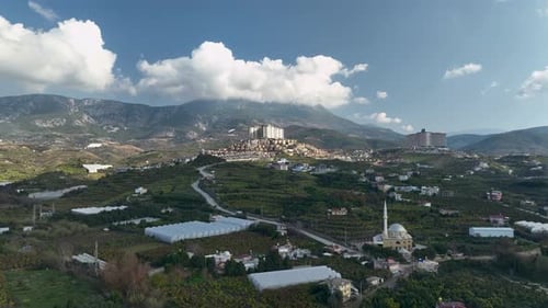 Majestic Landscape Flying Over Rolling Hills and Winding Road in Turkey Beauty World