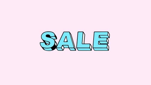 Sale Text Animation Banner with 3D Text Design Full Animation Concept of Sales Shopping Social Media
