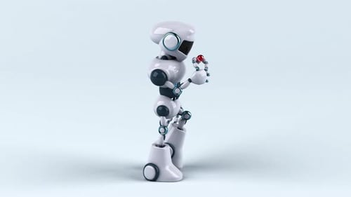 3D Futuristic Robot Walking Animation