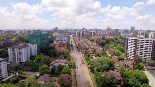Drone stock footage of Kilimani in Nairobi
