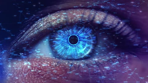 Human Cyborg Eye Futuristic Control Protection Personal Internet Security Access Robot Dna System