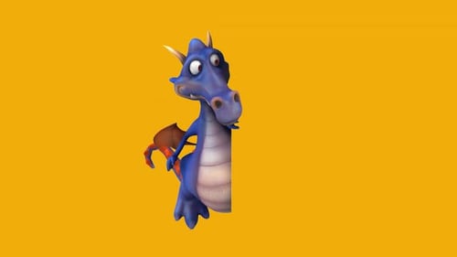 Lustiger 3D-Cartoon-Drache (mit Alphakanal im Lieferumfang enthalten)