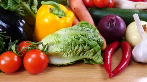 Colorful Fresh Vegetables on a Countertop