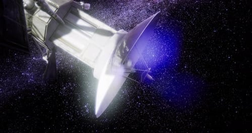 Futuristic Satellite Orbiting in Deep Space Animation