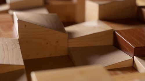 Dynamic Wooden Cubes Geometric Abstract Background Animation