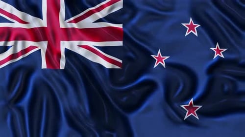 New Zealand Flag Waving Seamless Loop