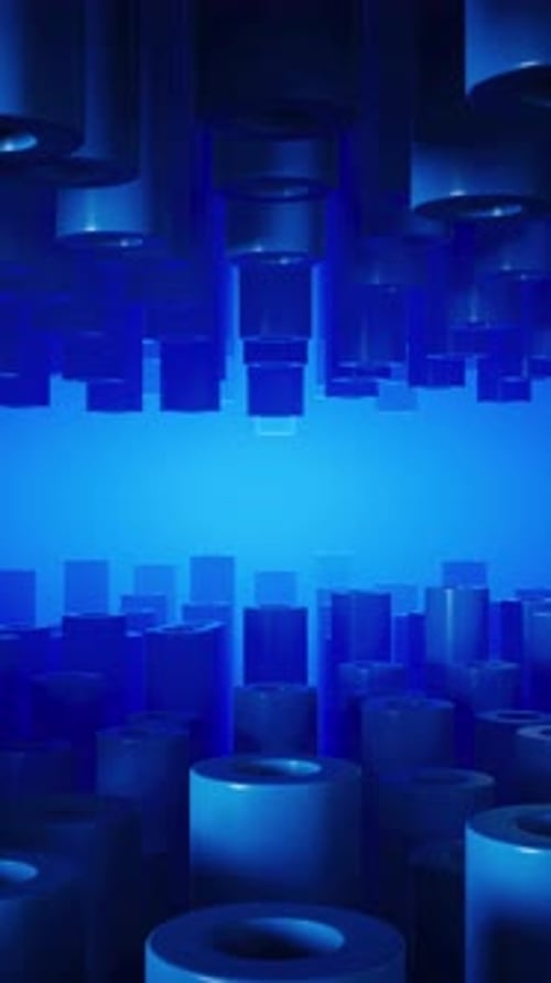 Futuristic Blue Pillars Seamless VJ Loop (4K)