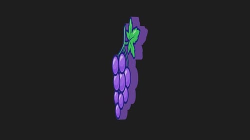 Animated Rotating 3D Grapes Fruit Icon