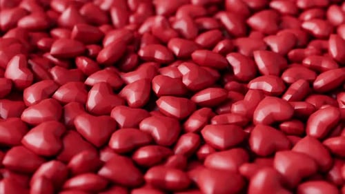 Seamless Loop of Red Geometric Hearts Moving