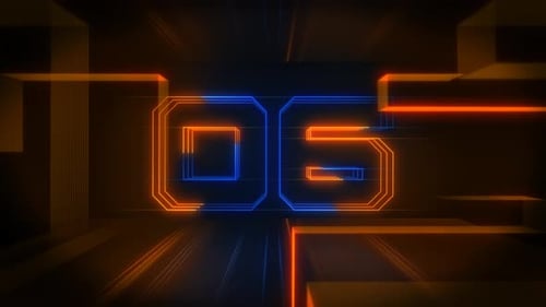 Neon Light Rays Countdown