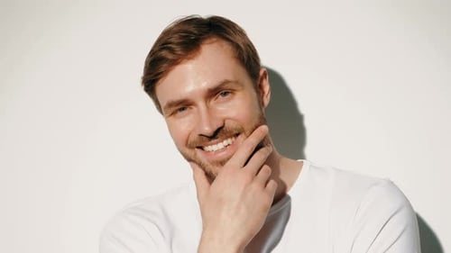 Handsome man posing in studio