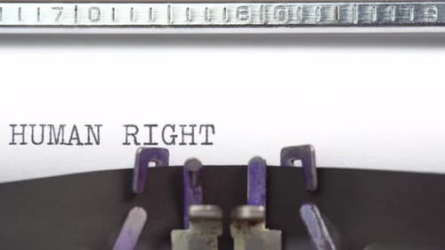 Typing the Phrase Human Rights on a Typewriter