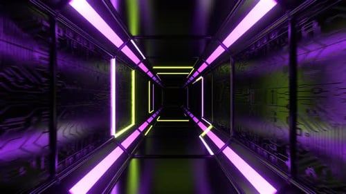 Purple And Light Green Neon Strobe Texture Chip Corridor Background Vj Loop I 4K